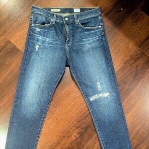 SOLD AG Adriano Goldschmied High Waisted Farrah Skinny Raw Edge Designer Jeans 3
